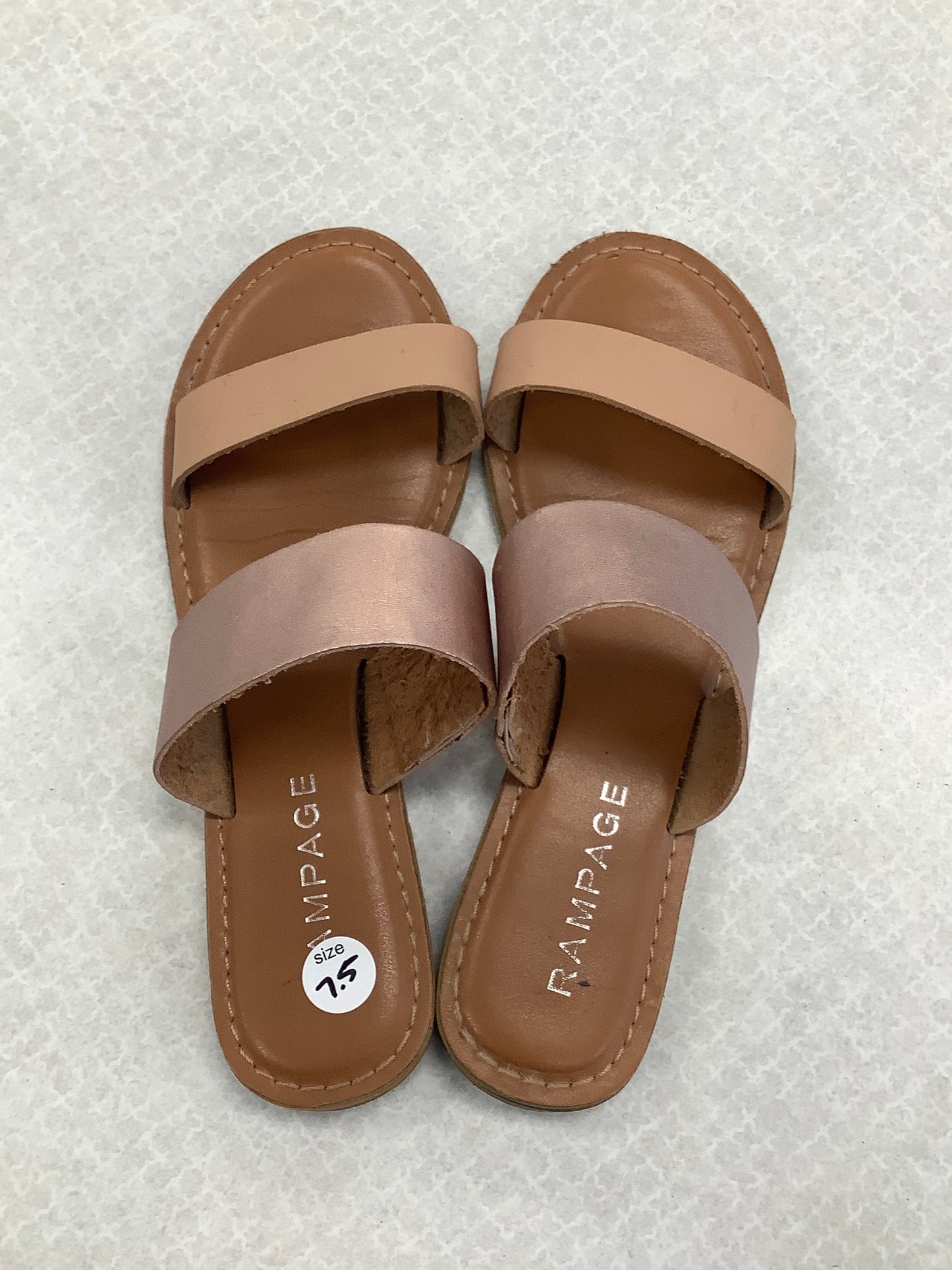 Bronze Sandals Flats Rampage, Size 7.5