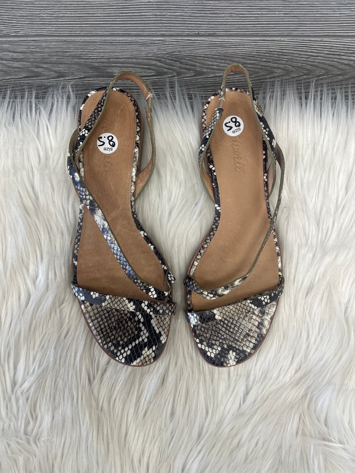 Sandals Flats By Madewell In Snakeskin Print, Size: 8.5