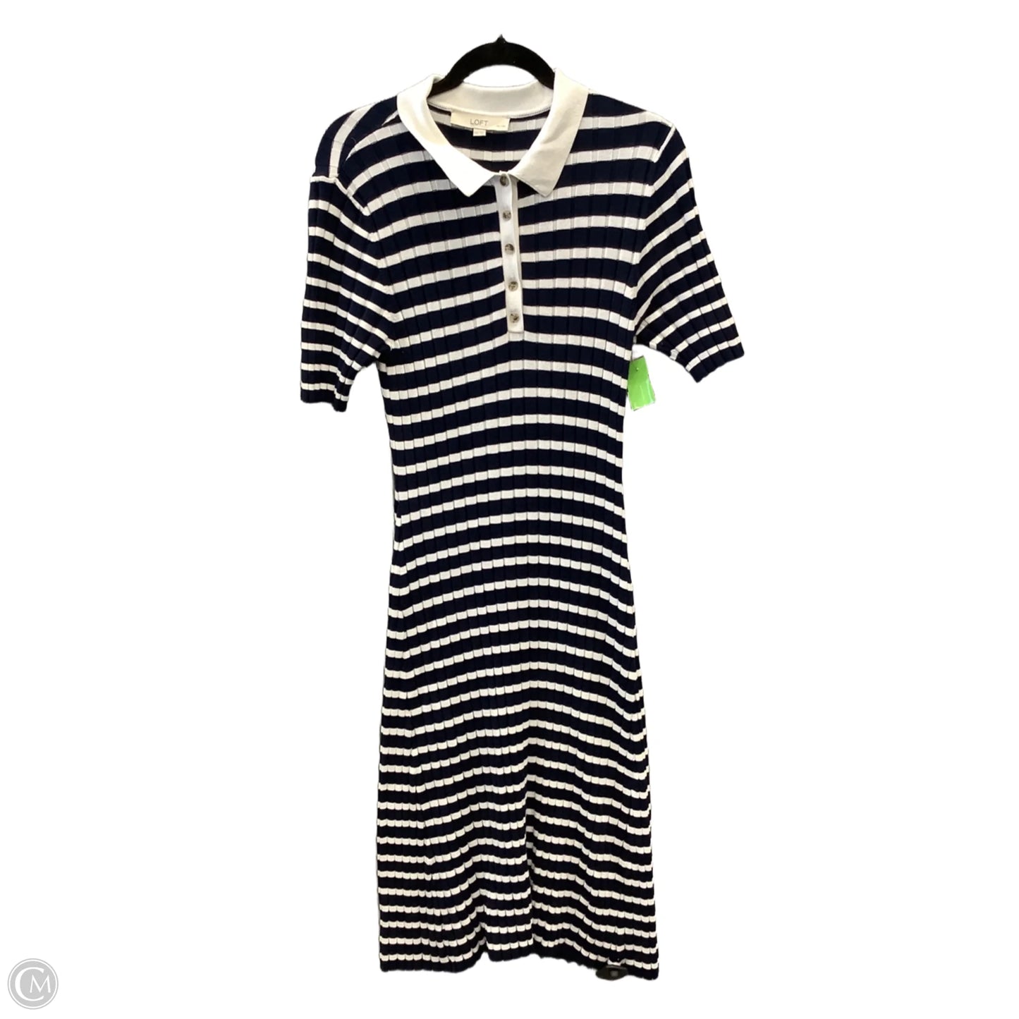Dress Casual Midi By Loft In Striped Pattern, Size: Xxl