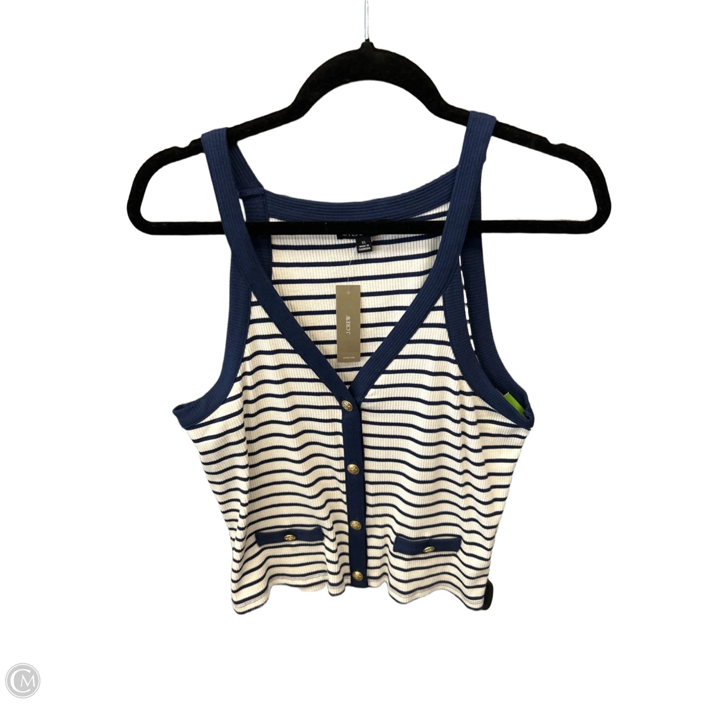 Top Sleeveless By J. Crew In Striped Pattern, Size: Xl
