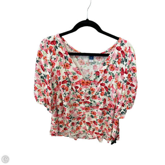 Top Short Sleeve By Old Navy In Floral Print, Size: Xl