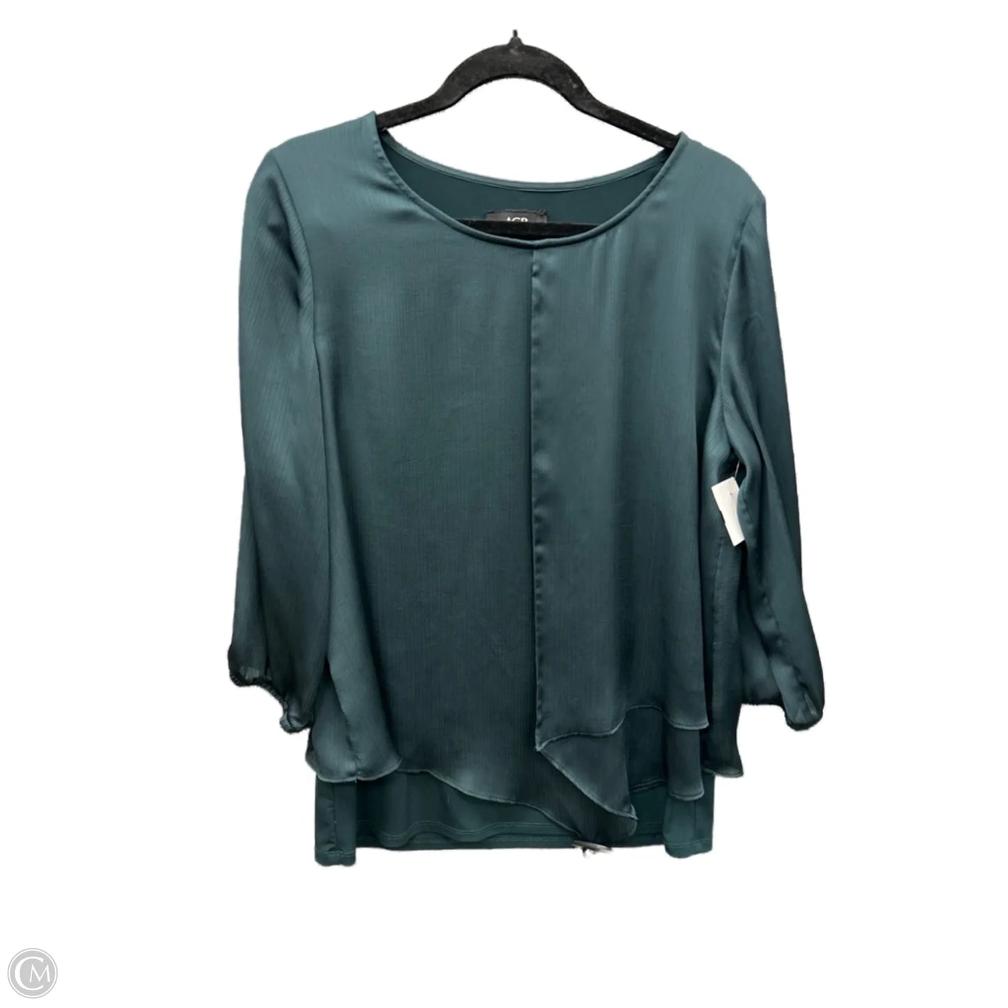 Top Long Sleeve By Agb In Green, Size: L