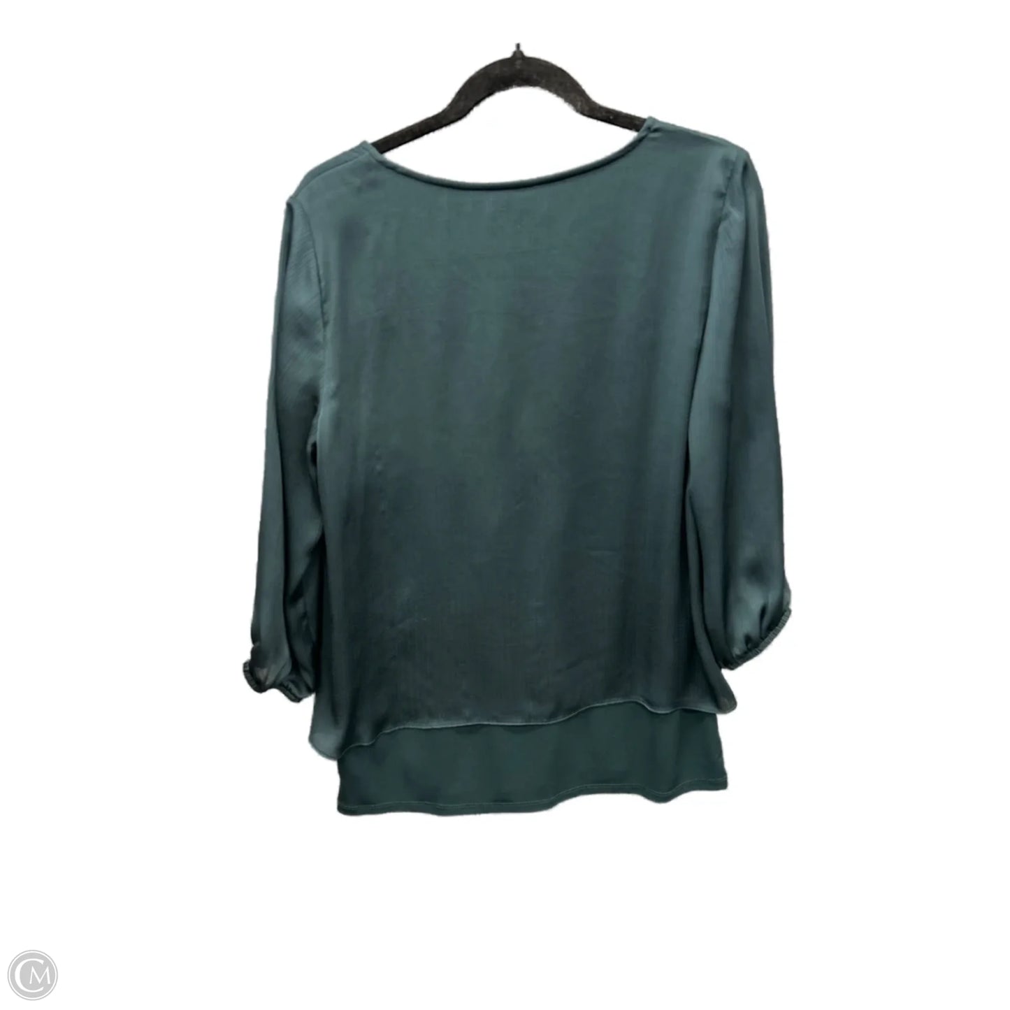Top Long Sleeve By Agb In Green, Size: L