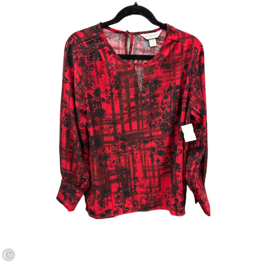Top Long Sleeve By Christopher And Banks In Red, Size: M