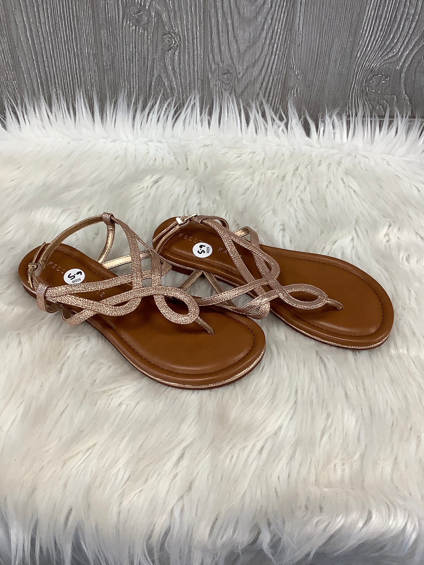 Sandals Flats By Kelly And Katie In Rose Gold, Size: 6.5