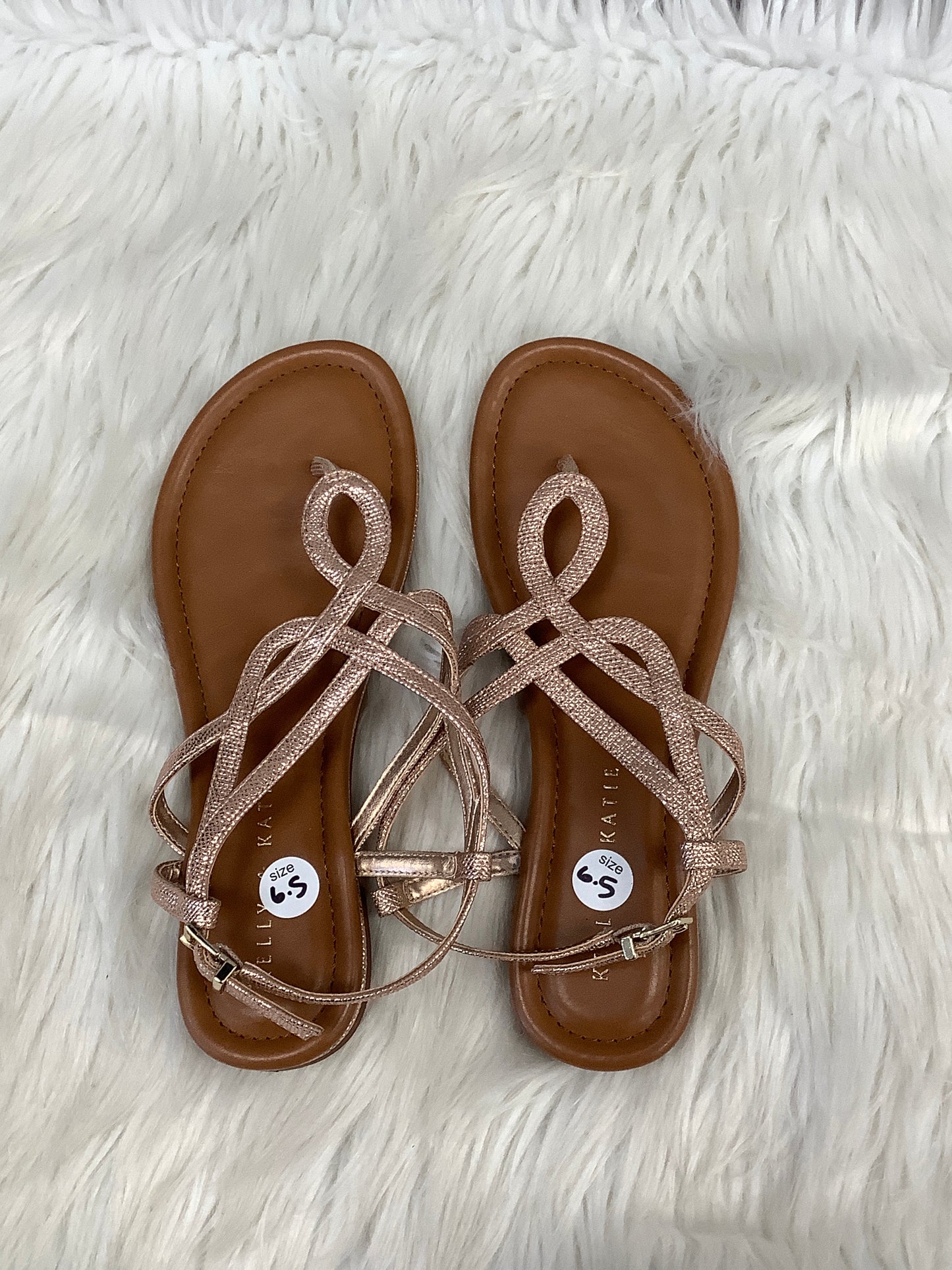 Sandals Flats By Kelly And Katie In Rose Gold, Size: 6.5