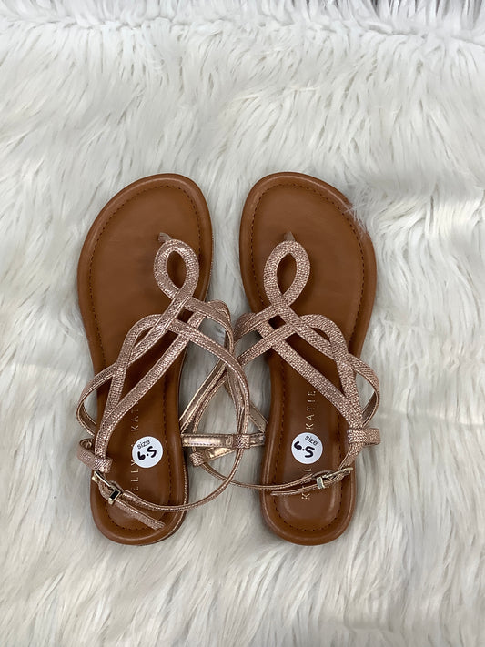 Sandals Flats By Kelly And Katie In Rose Gold, Size: 6.5