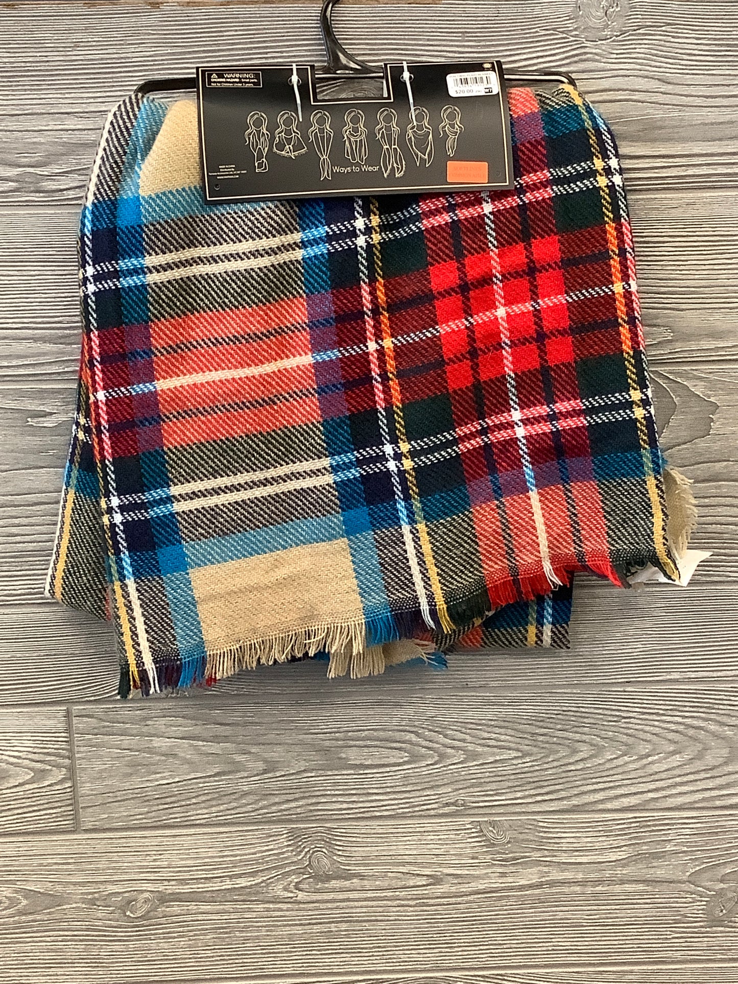 Scarf Winter By Clothes Mentor In Plaid Pattern