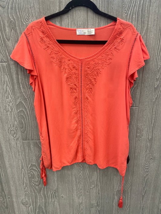 Top Short Sleeve By Time And Tru In Coral, Size: 3x