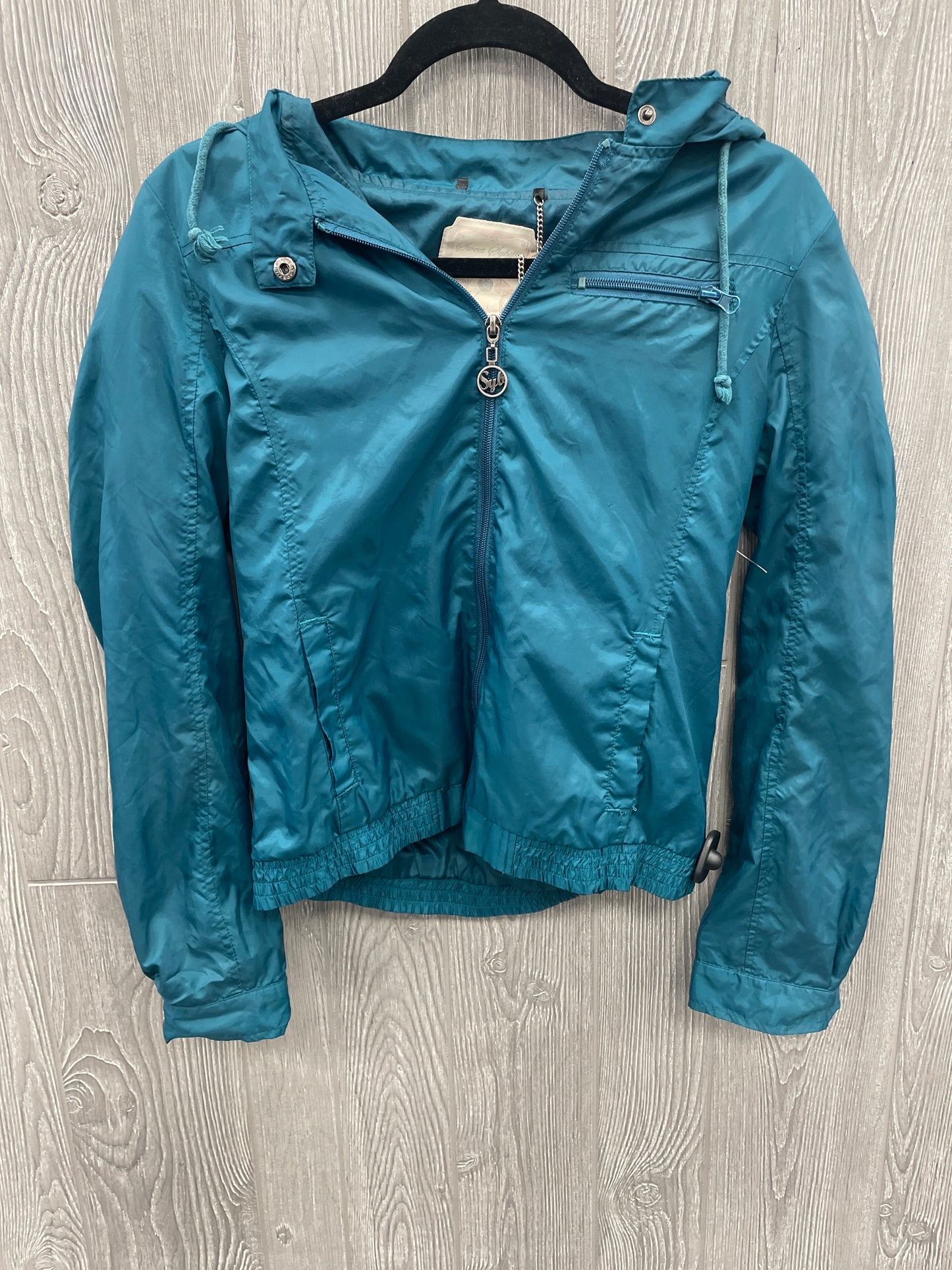 Athletic Jacket By Clothes Mentor In Teal, Size: M