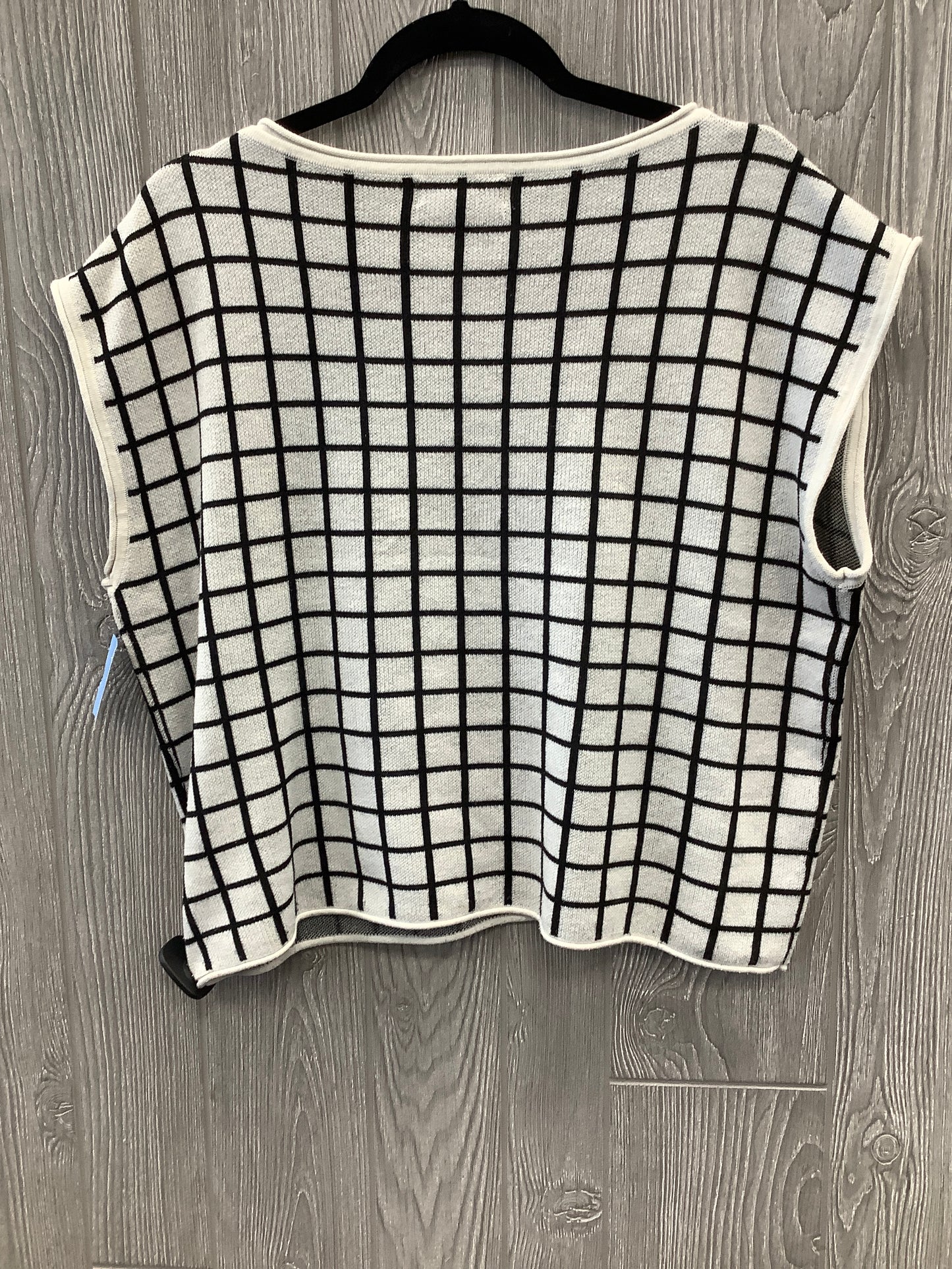 Vest Sweater By Rachel Zoe In Black & Grey, Size: Xl