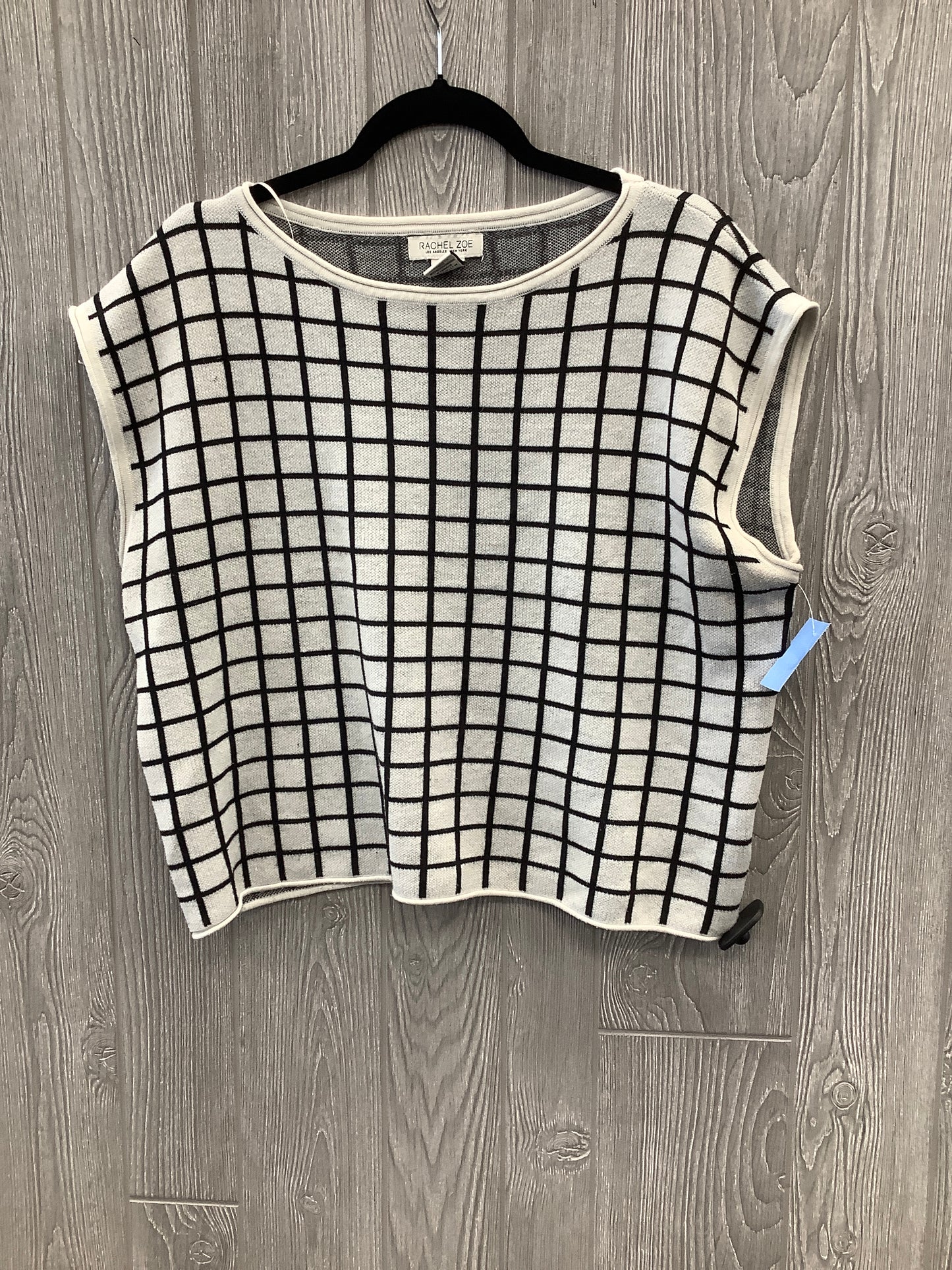 Vest Sweater By Rachel Zoe In Black & Grey, Size: Xl