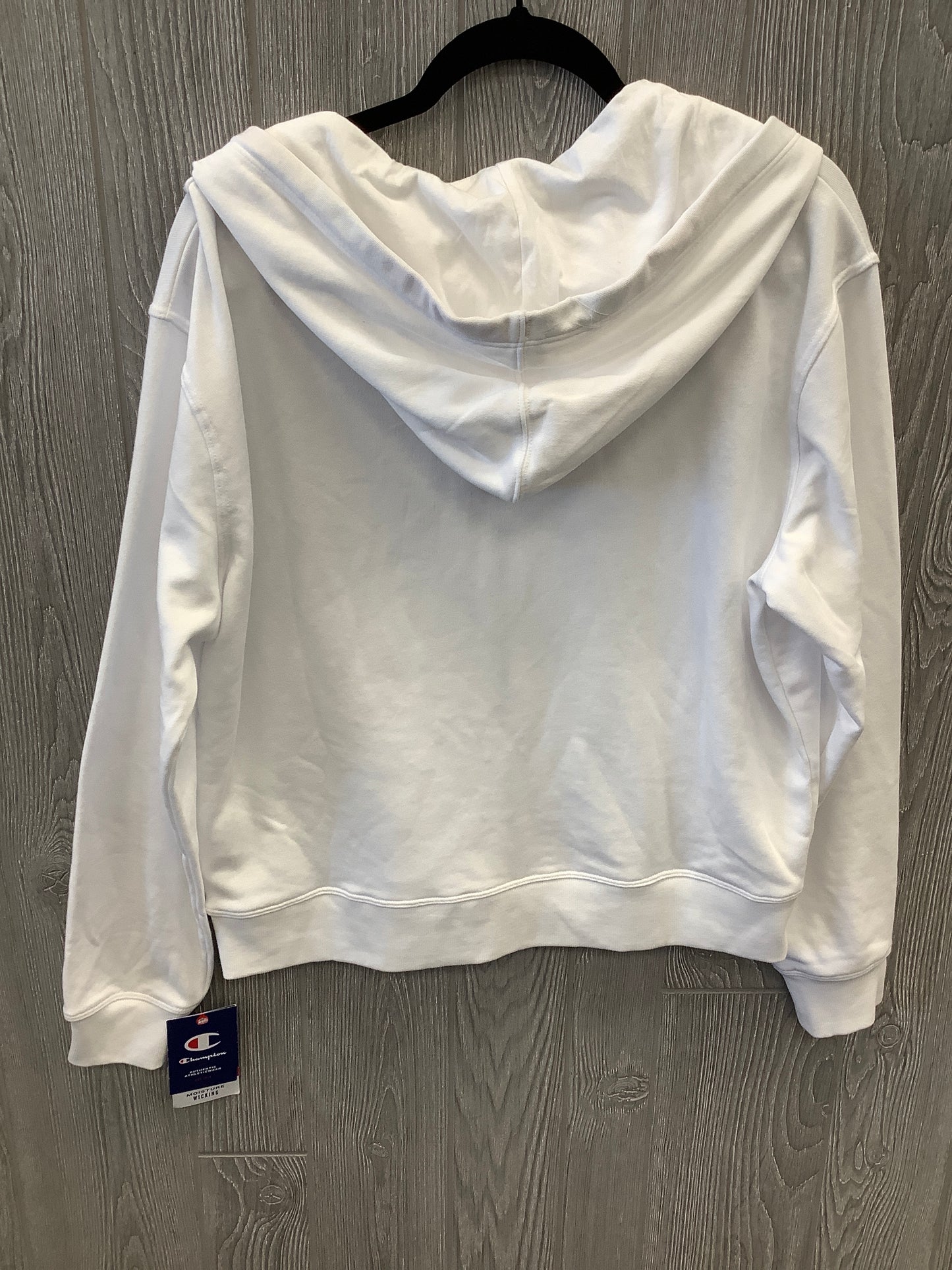 Athletic Top Long Sleeve Hoodie By Champion In White, Size: Xl