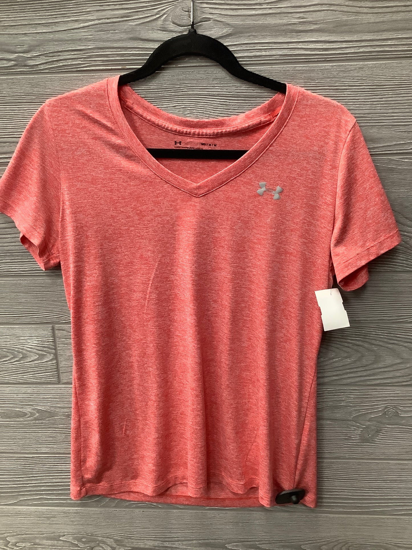 Athletic Top Short Sleeve By Under Armour In Pink, Size: M