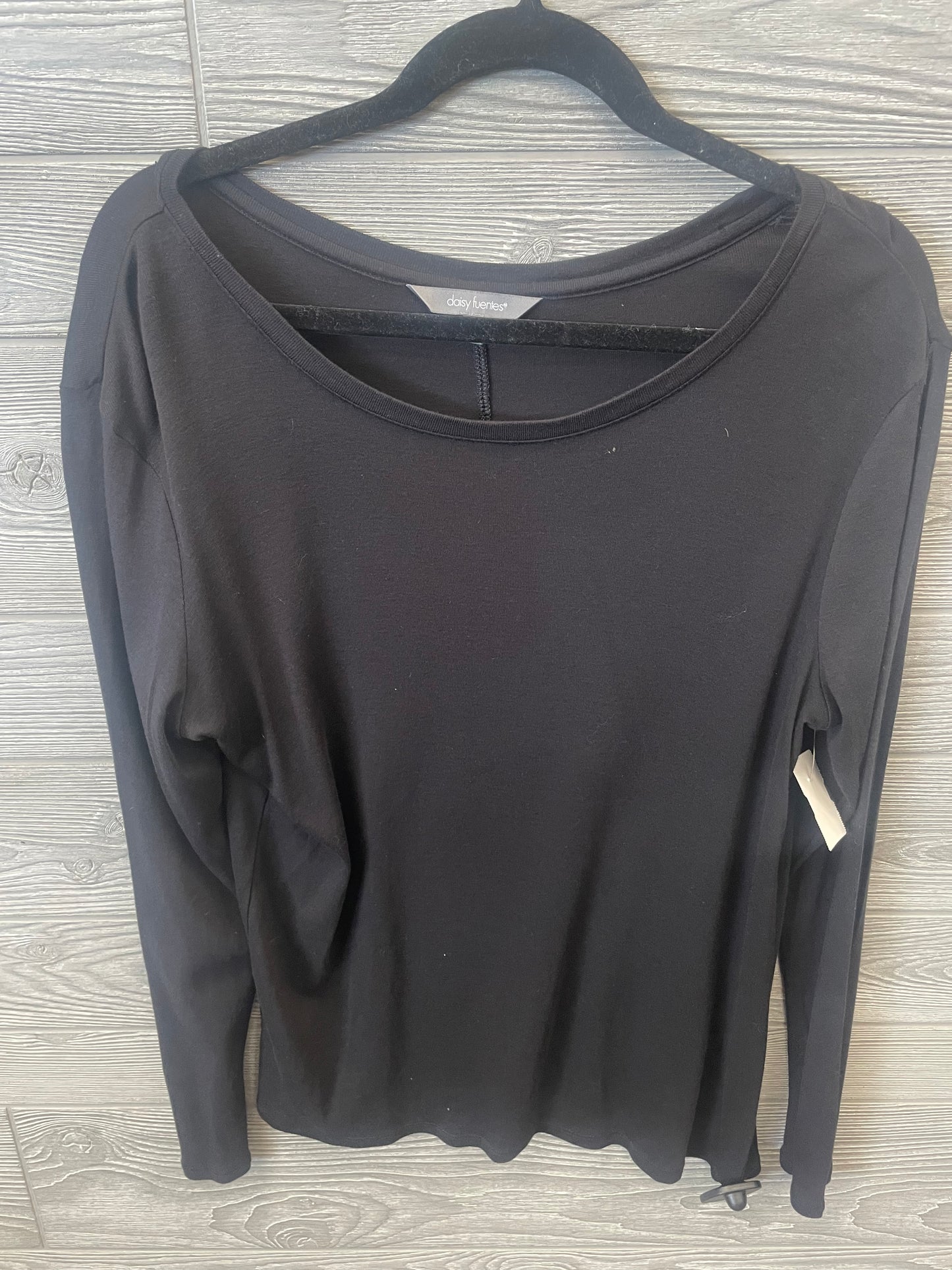 Top Long Sleeve By Daisy Fuentes In Black, Size: Xl