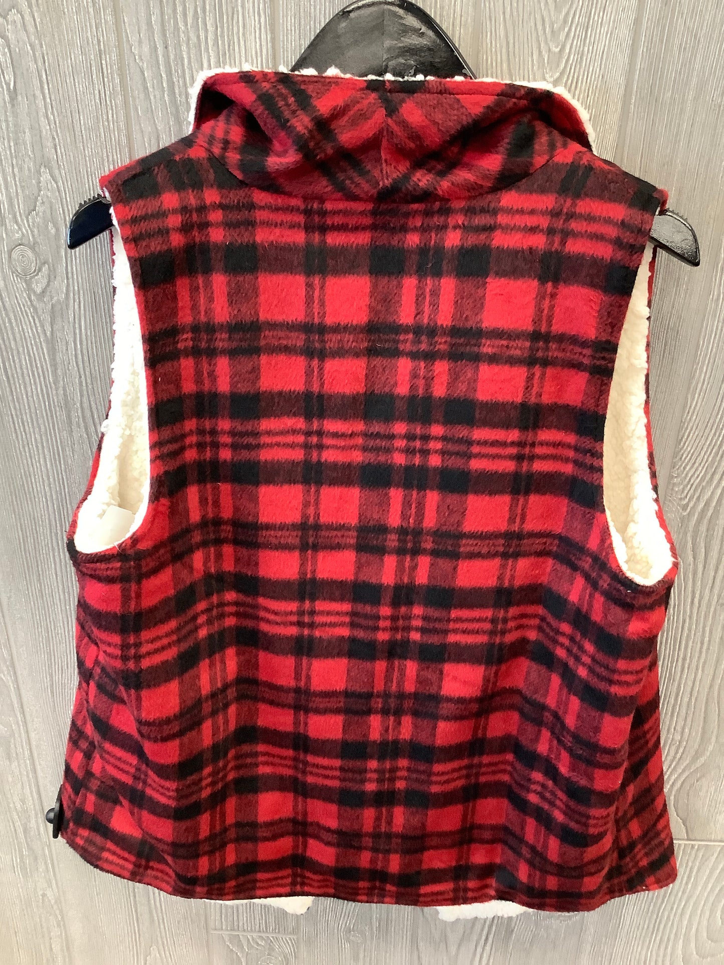 Vest Faux Fur & Sherpa By Maurices In Plaid Pattern, Size: L