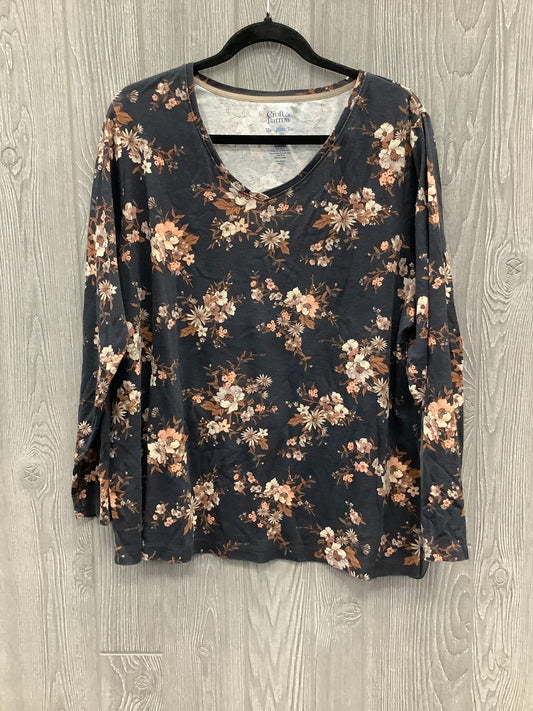 Top Long Sleeve By Croft And Barrow In Floral Print, Size: 2x