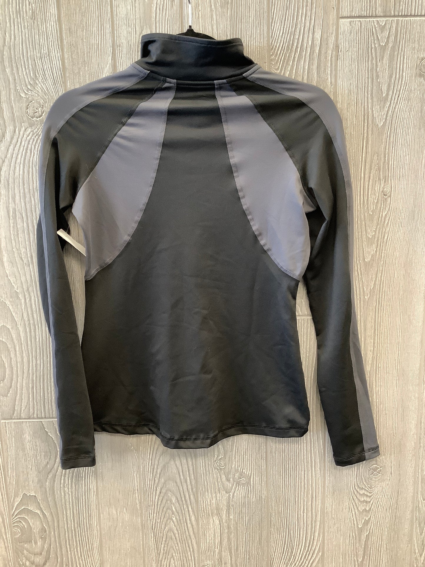 Athletic Top Long Sleeve Collar By Rbx In Black & Grey, Size: S