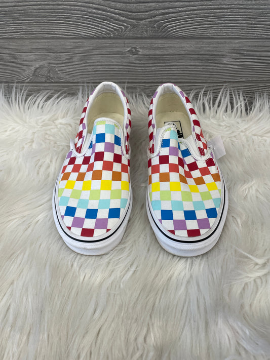 Shoes Flats By Vans In Rainbow Print, Size: 7.5