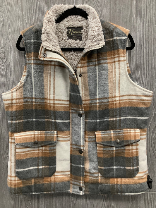 Vest Faux Fur & Sherpa By Natural Reflections In Brown & Grey, Size: L