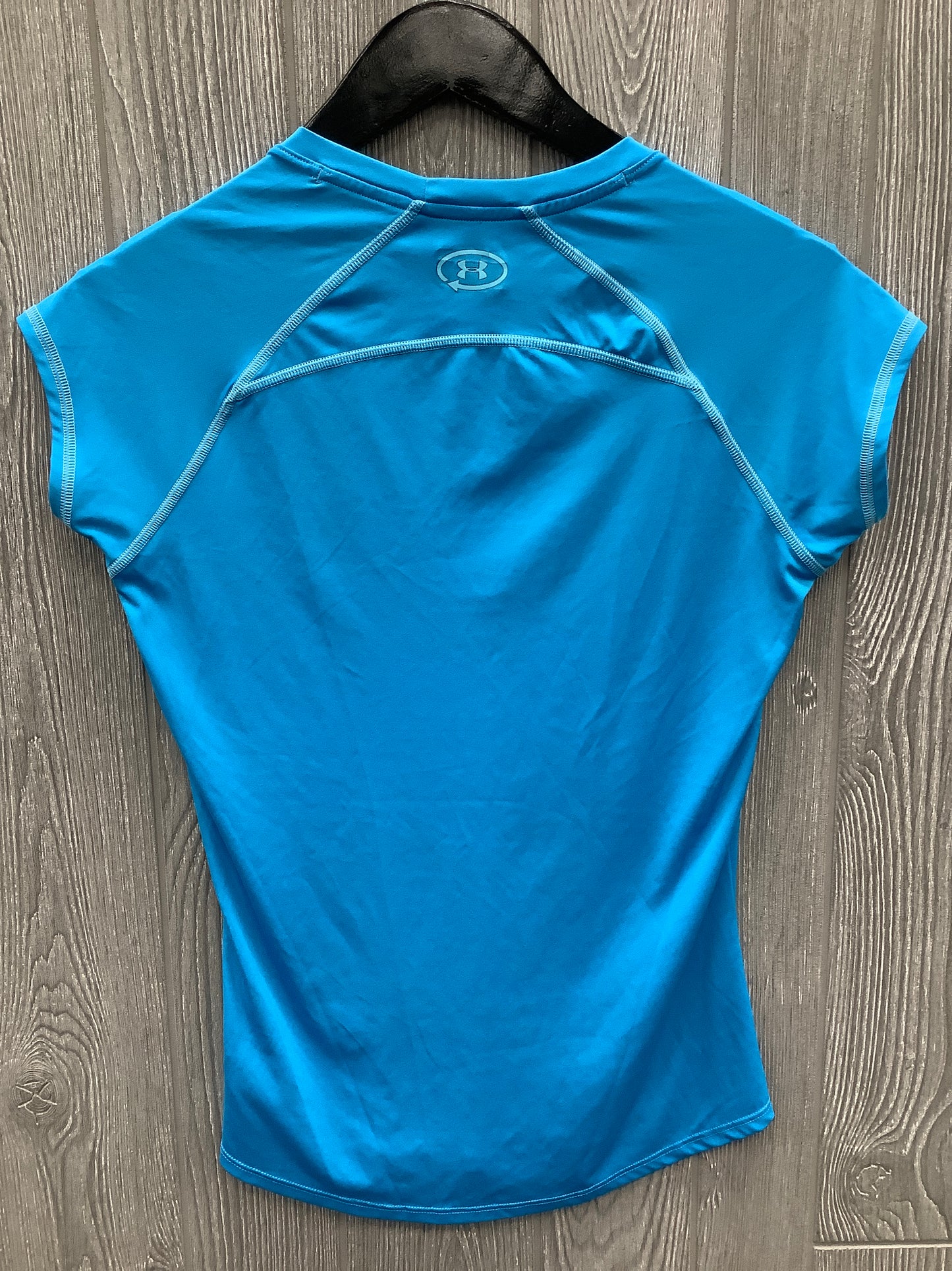 Athletic Top Short Sleeve By Under Armour In Blue, Size: S