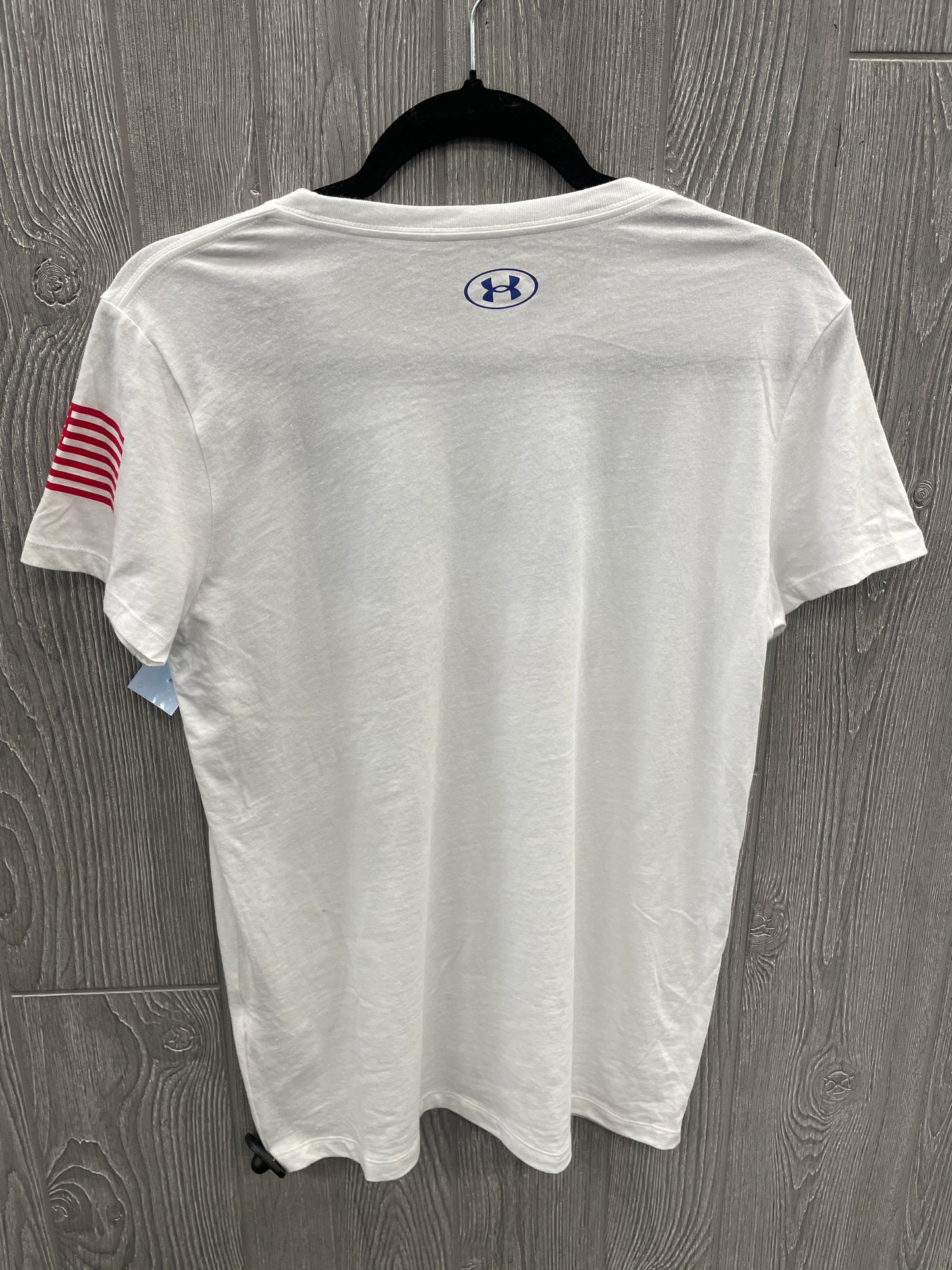 Athletic Top Short Sleeve By Under Armour In White, Size: M