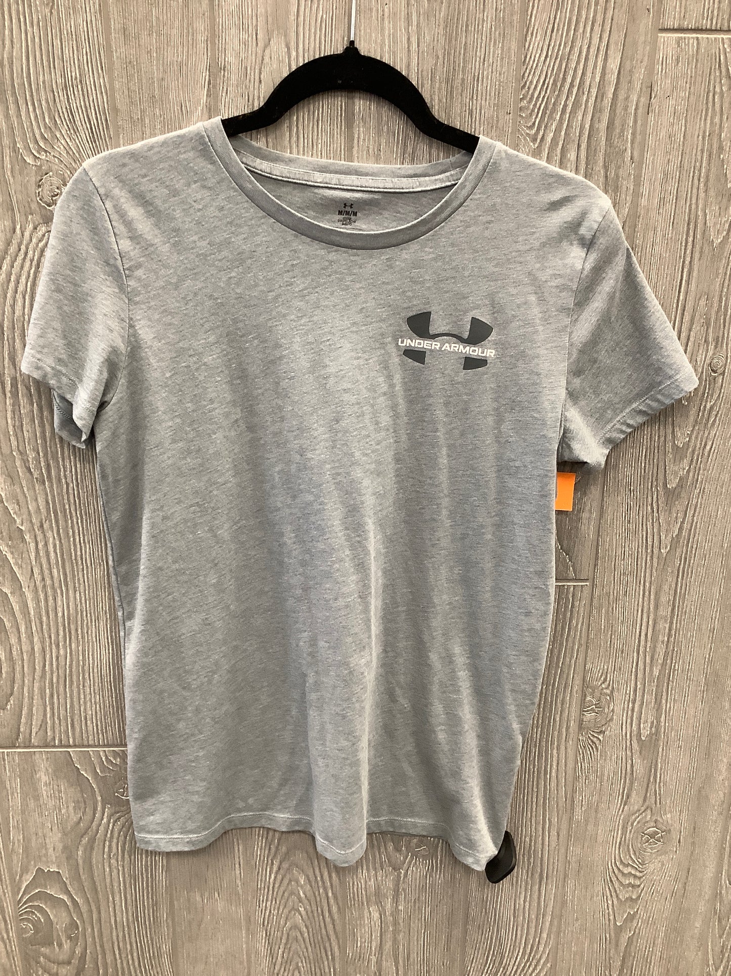 Athletic Top Short Sleeve By Under Armour In Grey, Size: M