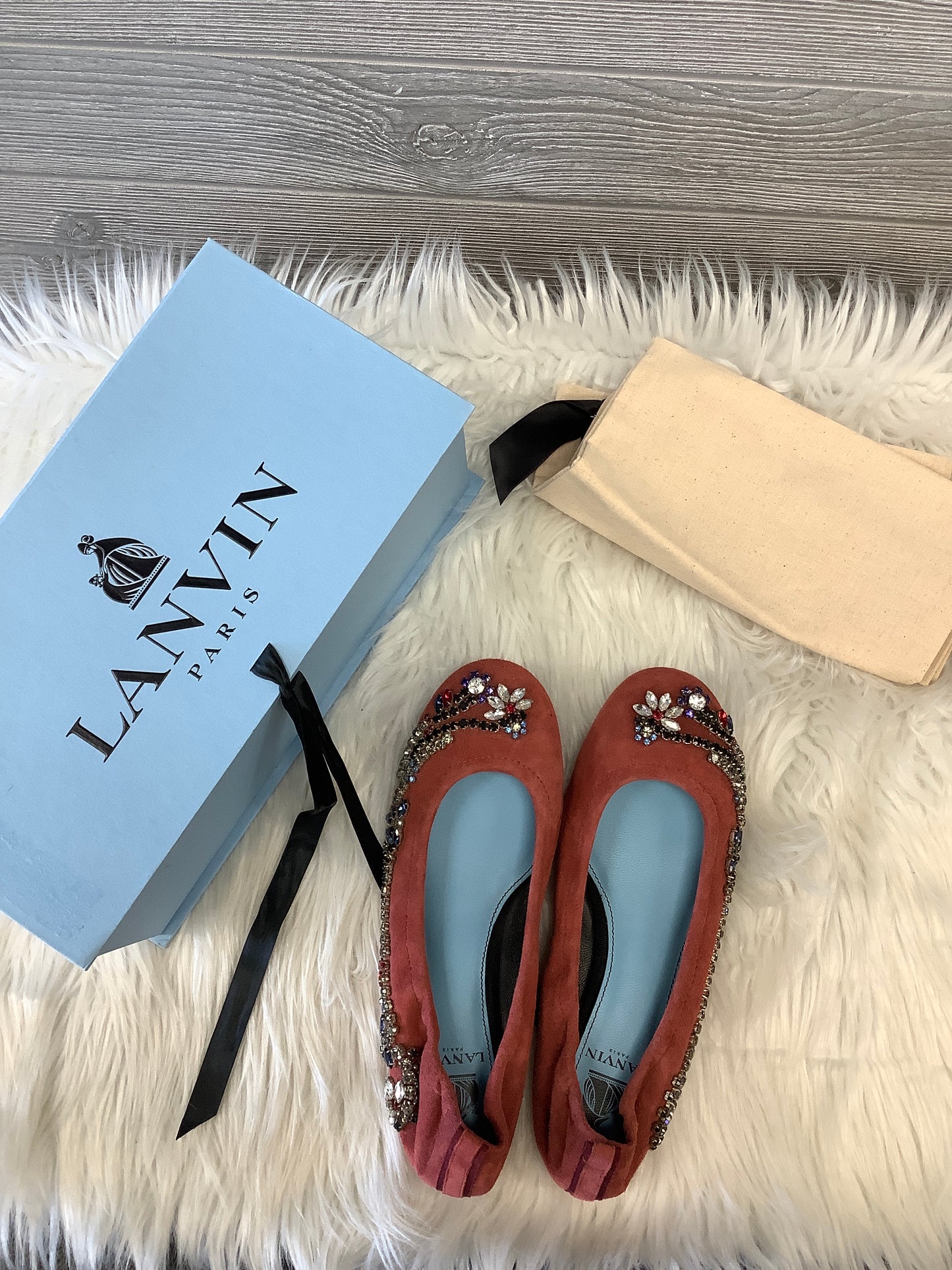 Red Shoes Flats Lanvin, Size 7.5