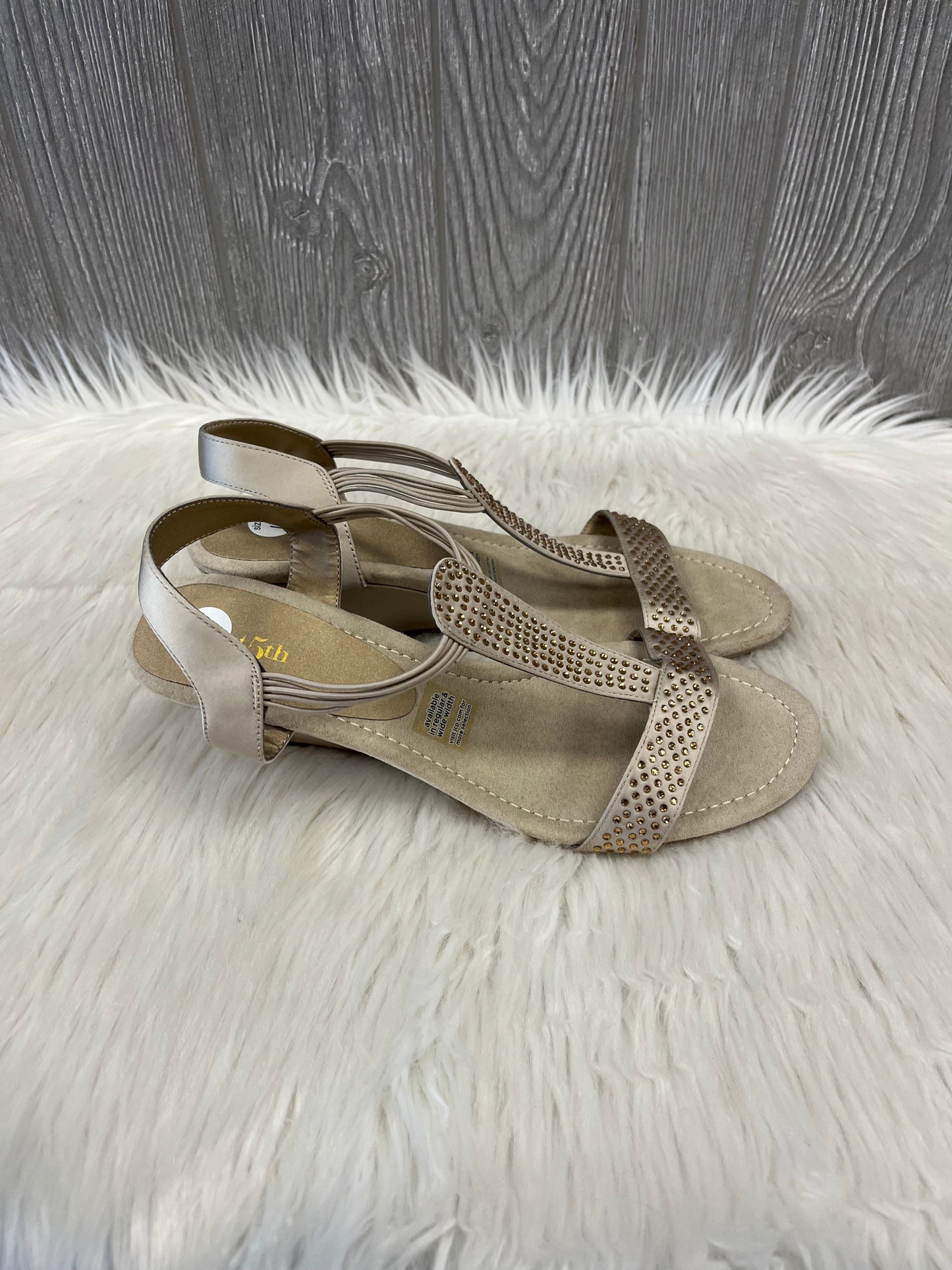 Sandals Heels Wedge By East 5th In Beige, Size: 10