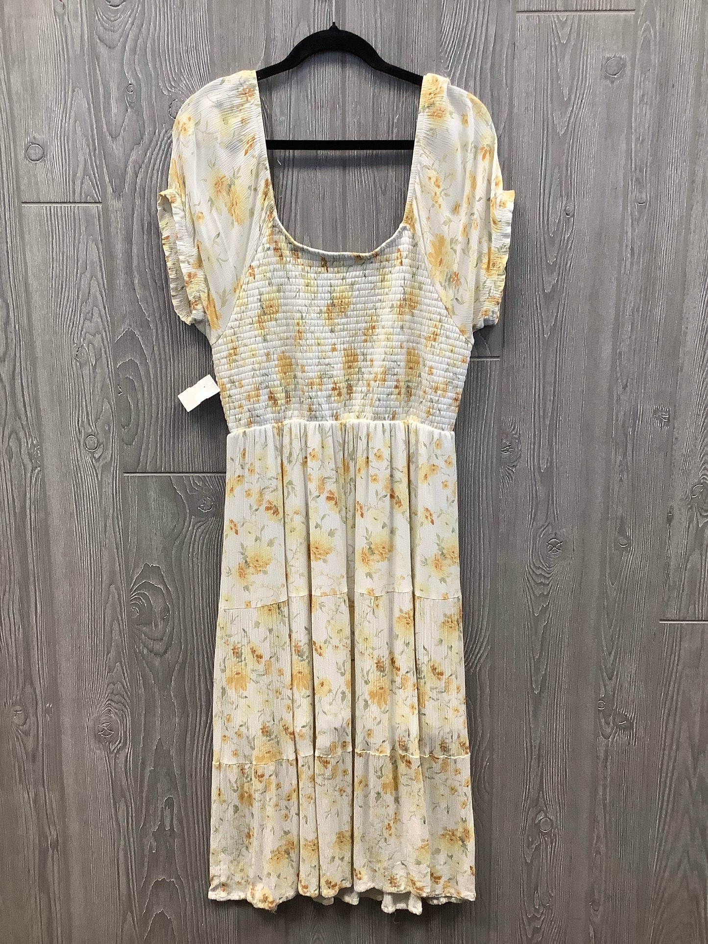 Dress Casual Maxi By Ultra Flirt In Yellow, Size: 1x