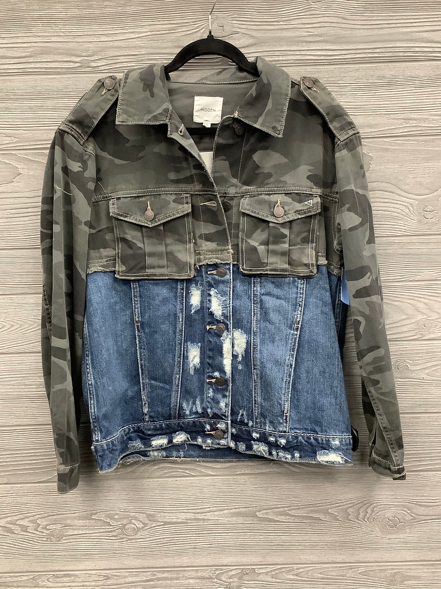 Jacket Denim By Clothes Mentor In Camouflage Print, Size: S