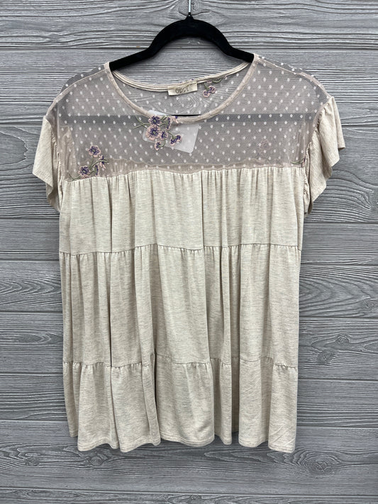 Top Short Sleeve By Oddi In Cream, Size: M