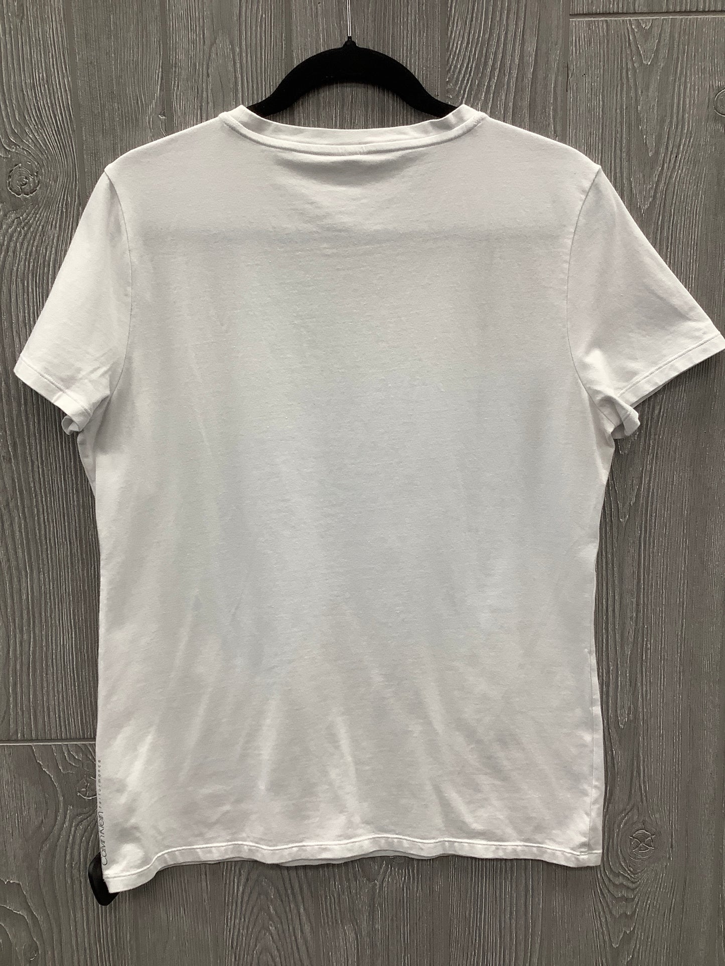 Athletic Top Short Sleeve By Calvin Klein Performance In White, Size: Xl