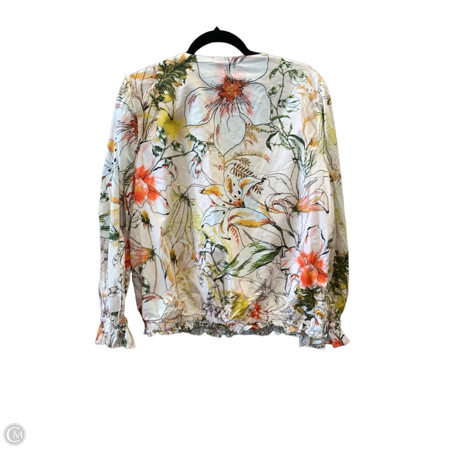 Top Long Sleeve By International Concepts In Floral Print, Size: 1x