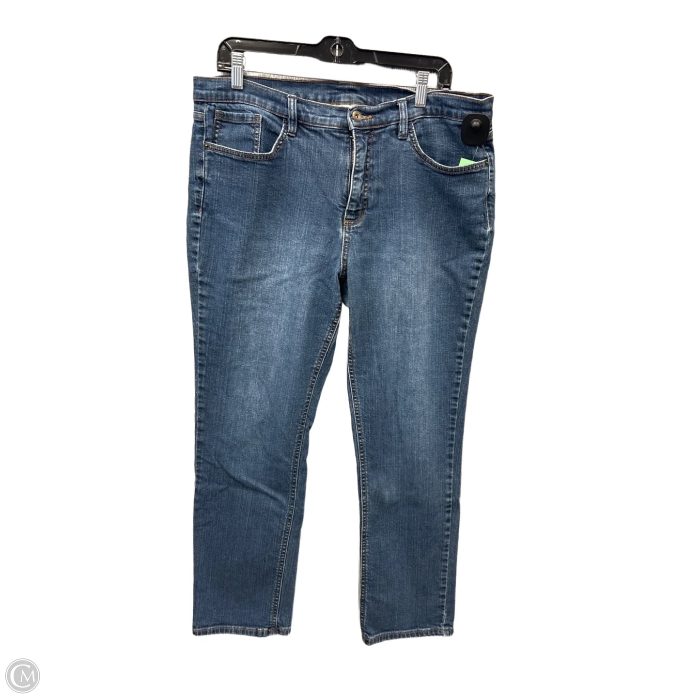 Jeans Straight By Denim And Company In Blue Denim, Size: 16
