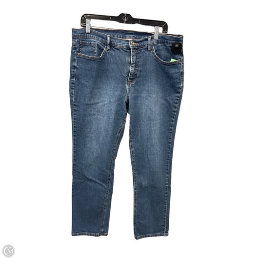 Jeans Straight By Denim And Company In Blue Denim, Size: 16