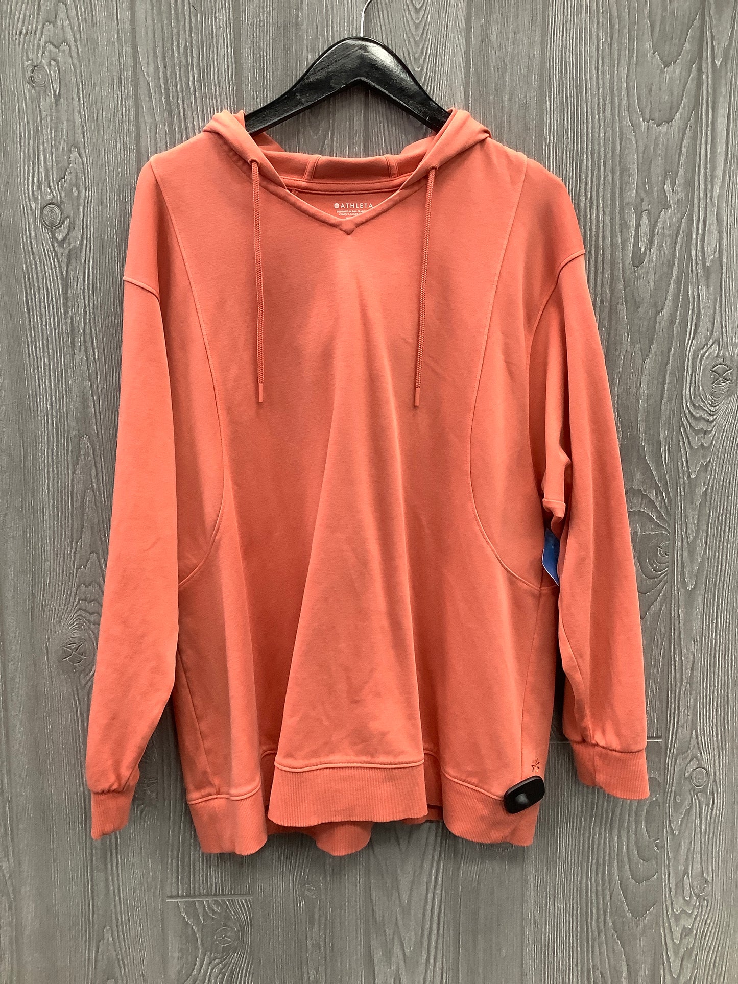 Athletic Sweatshirt Hoodie By Athleta In Coral, Size: L