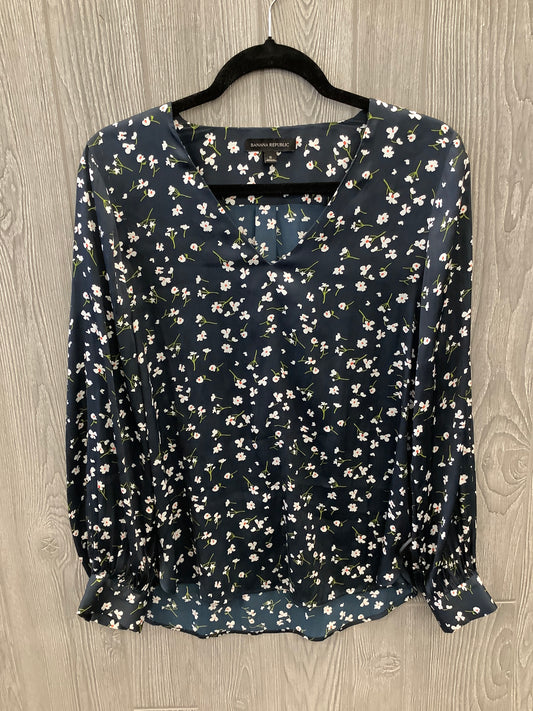 Top Long Sleeve By Banana Republic In Navy, Size: S