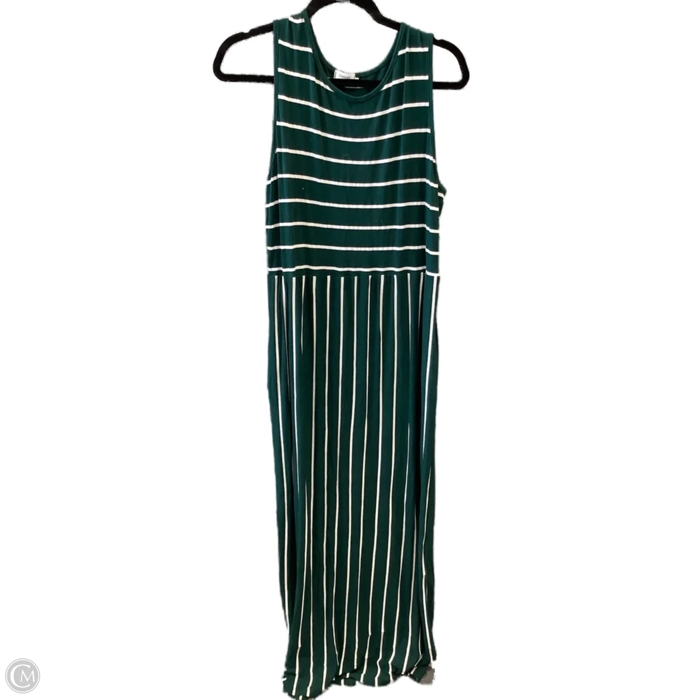 Dress Casual Maxi By Clothes Mentor In Green & White, Size: Xl