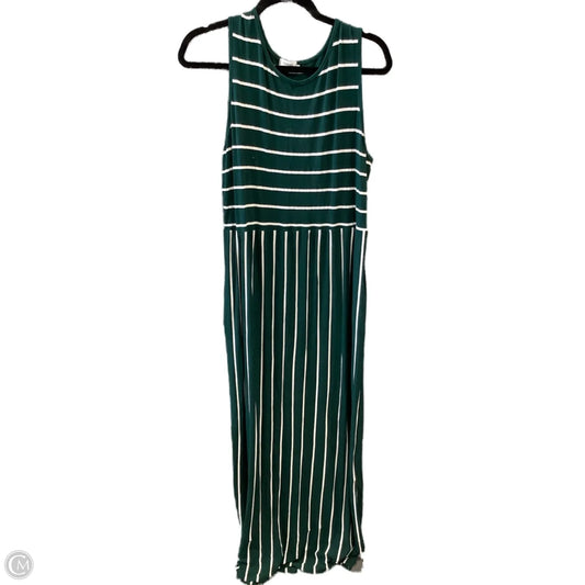 Dress Casual Maxi By Clothes Mentor In Green & White, Size: Xl