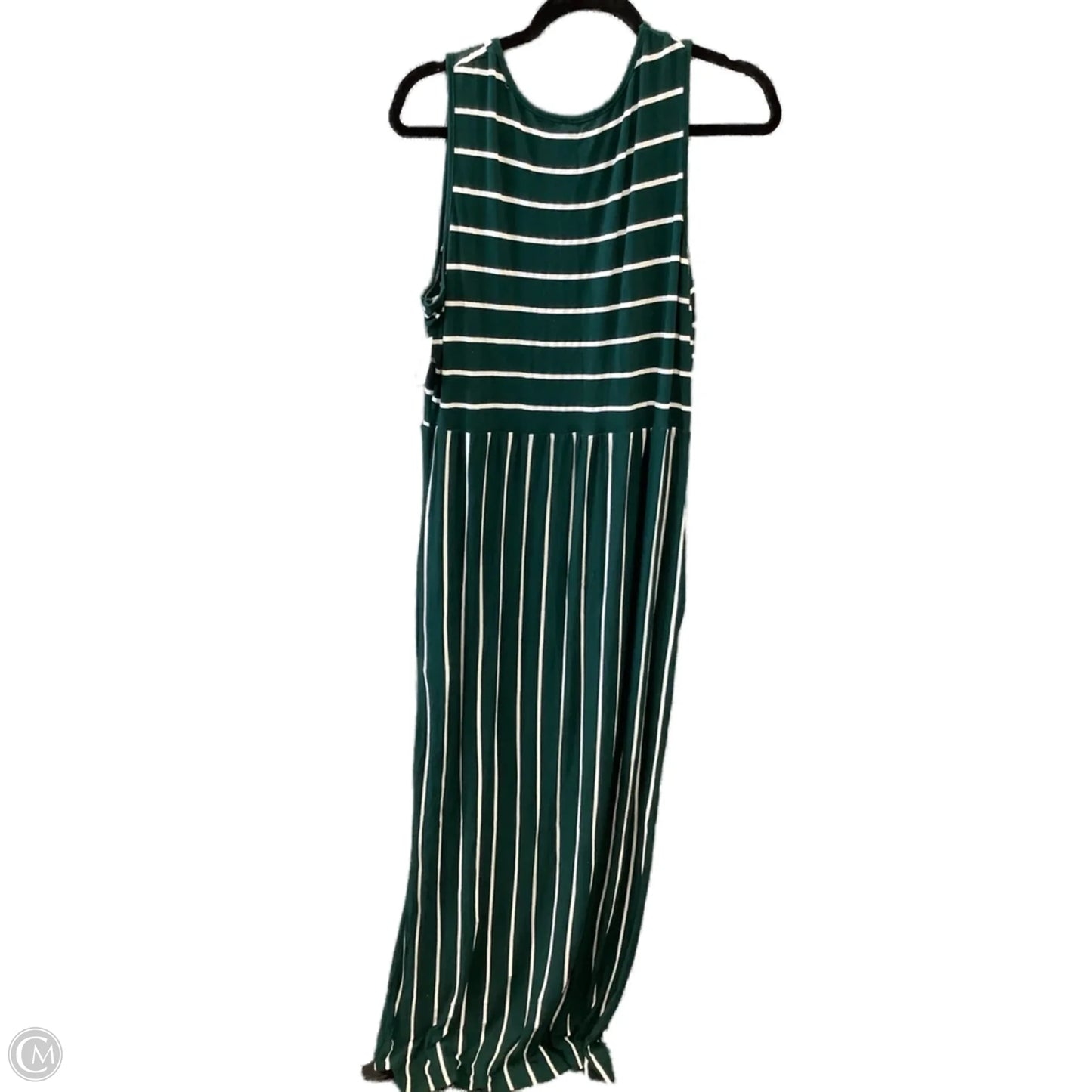 Dress Casual Maxi By Clothes Mentor In Green & White, Size: Xl
