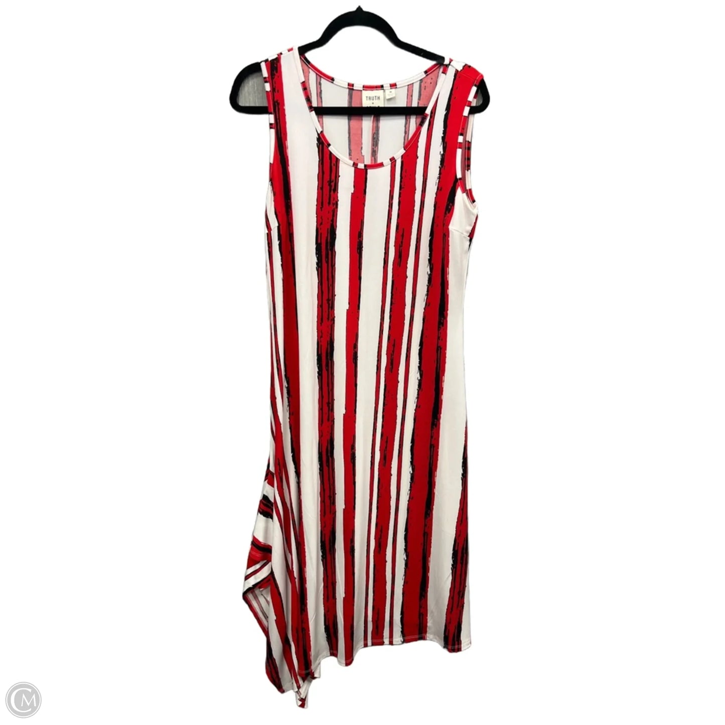 Dress Casual Midi By Clothes Mentor In Red & White, Size: M