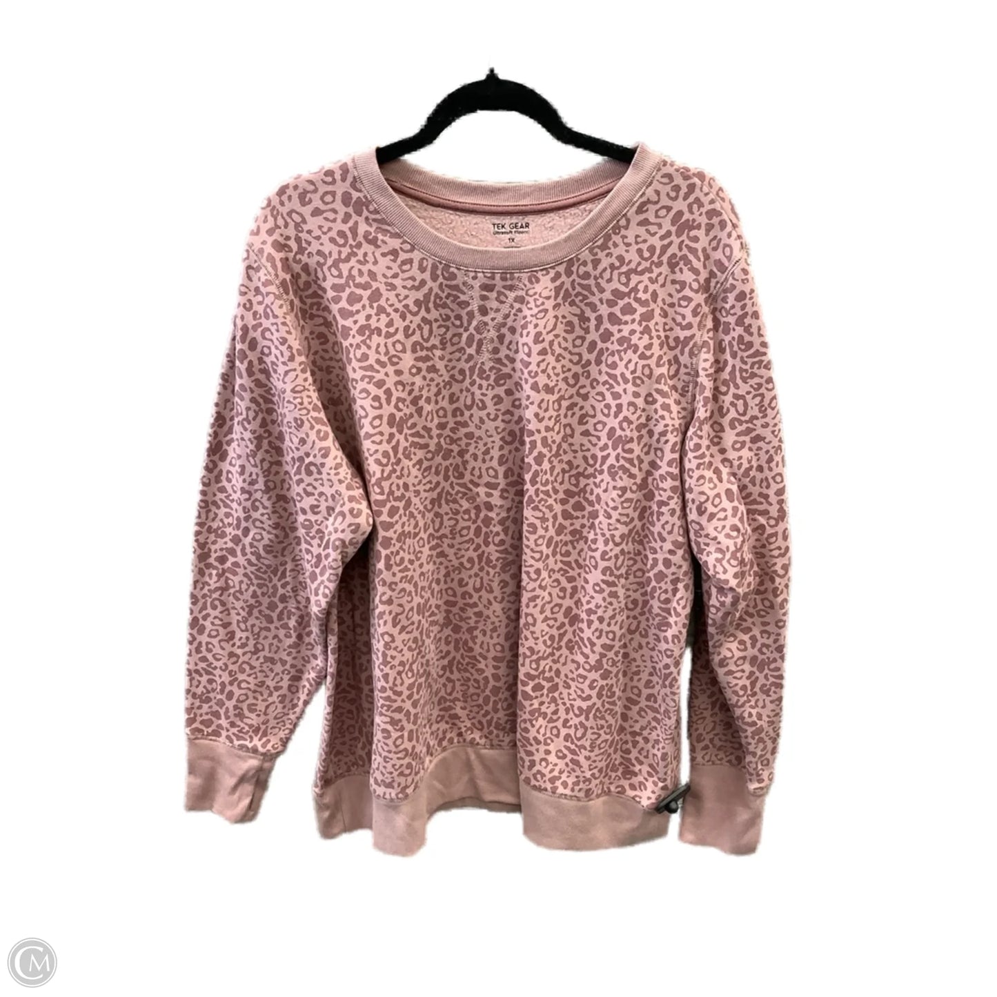 Sweatshirt Crewneck By Tek Gear In Animal Print, Size: 1x
