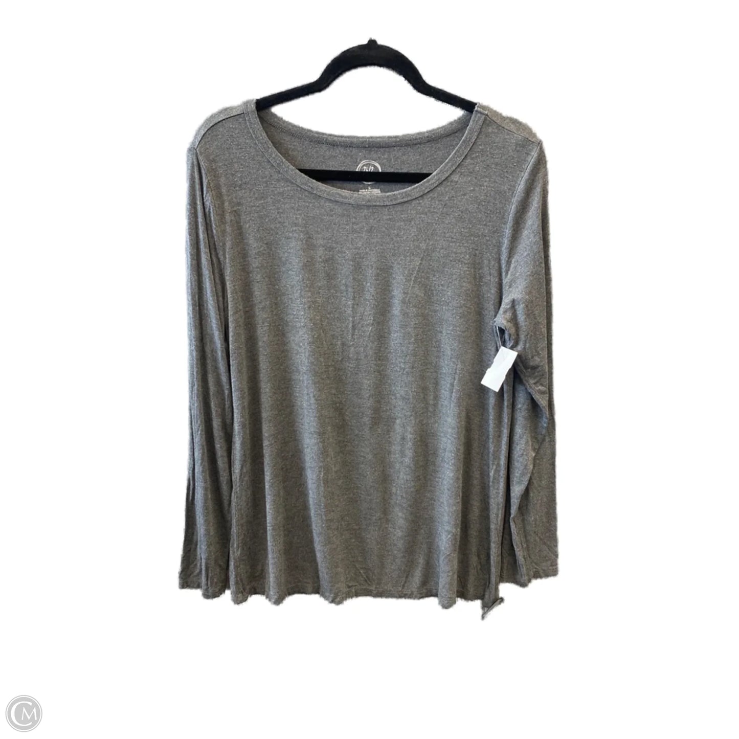 Top Long Sleeve Basic By Maurices In Grey, Size: L