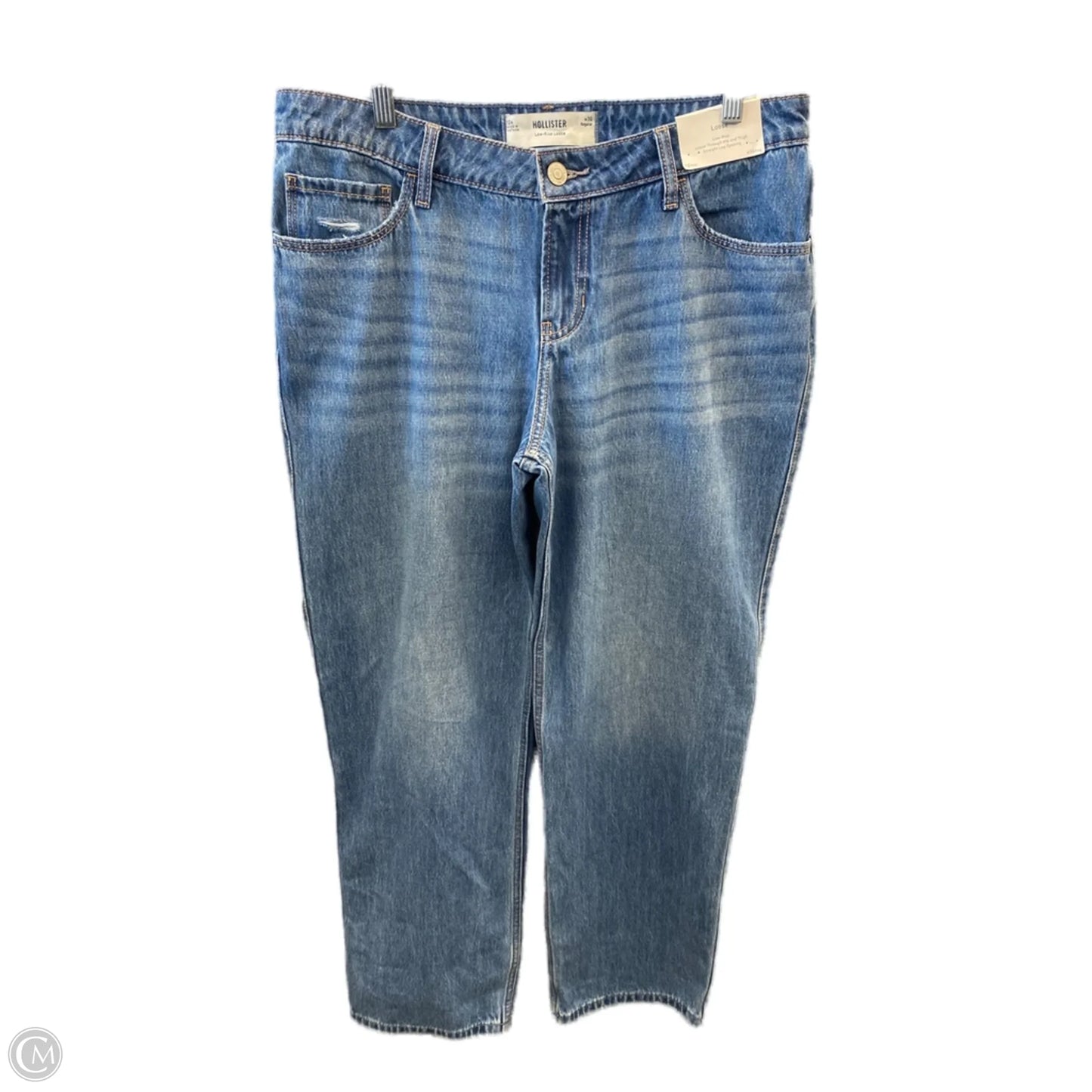 Jeans Straight By Hollister In Blue Denim, Size: 10