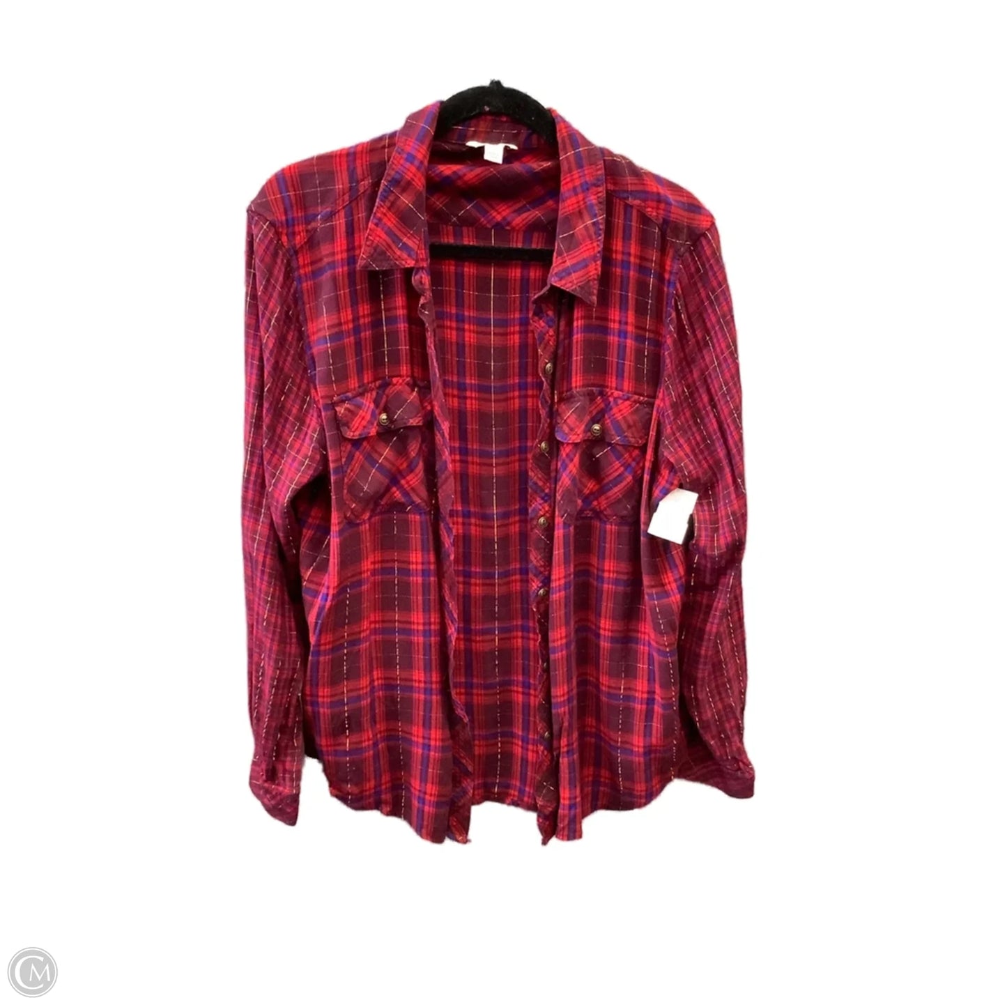Top Long Sleeve By Cato In Red, Size: Xl