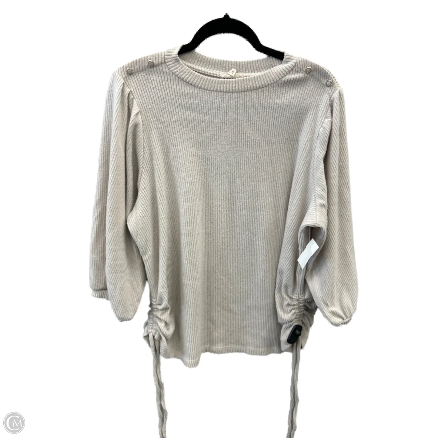 Top Long Sleeve By Clothes Mentor In Cream, Size: 1x
