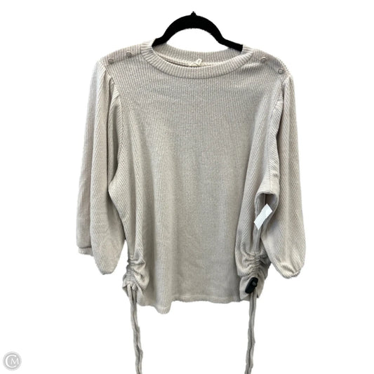 Top Long Sleeve By Clothes Mentor In Cream, Size: 1x