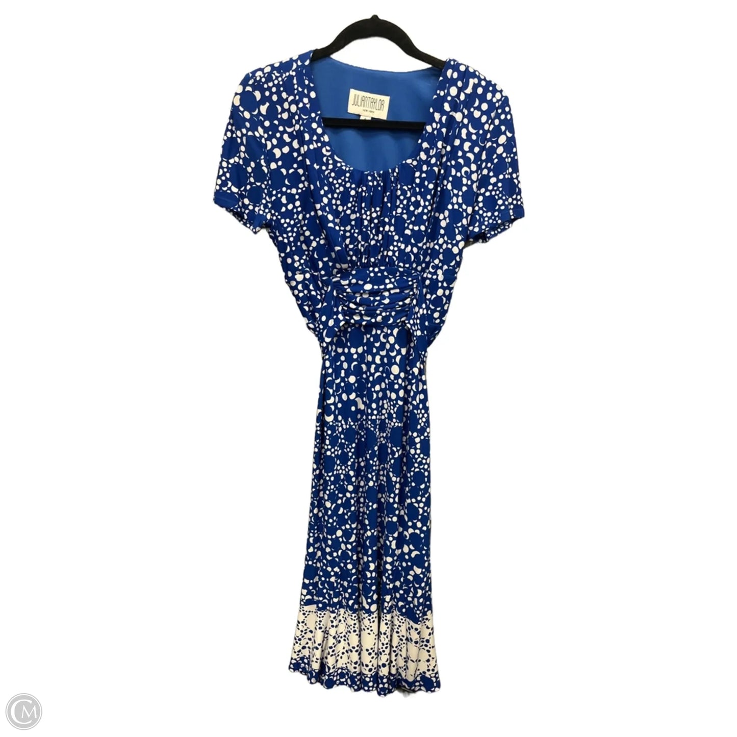 Dress Casual Midi By Julian Taylor In Blue & White, Size: S