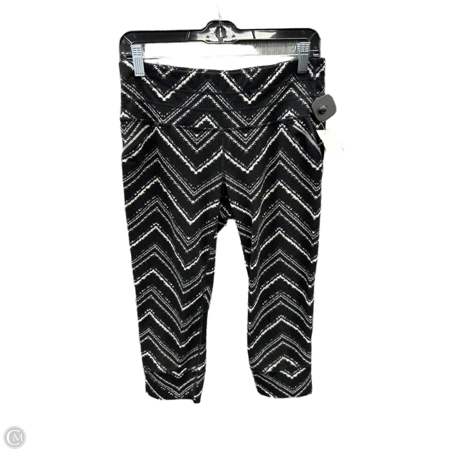 Athletic Capris By Athleta In Black & White, Size: M